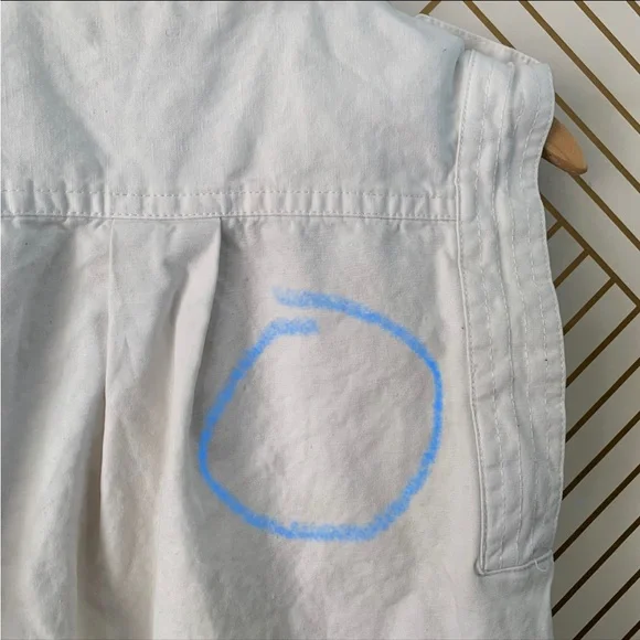 Banana Republic Utility cotton linen blend Mini White Denim button up Dress XXS - Picture 7 of 11